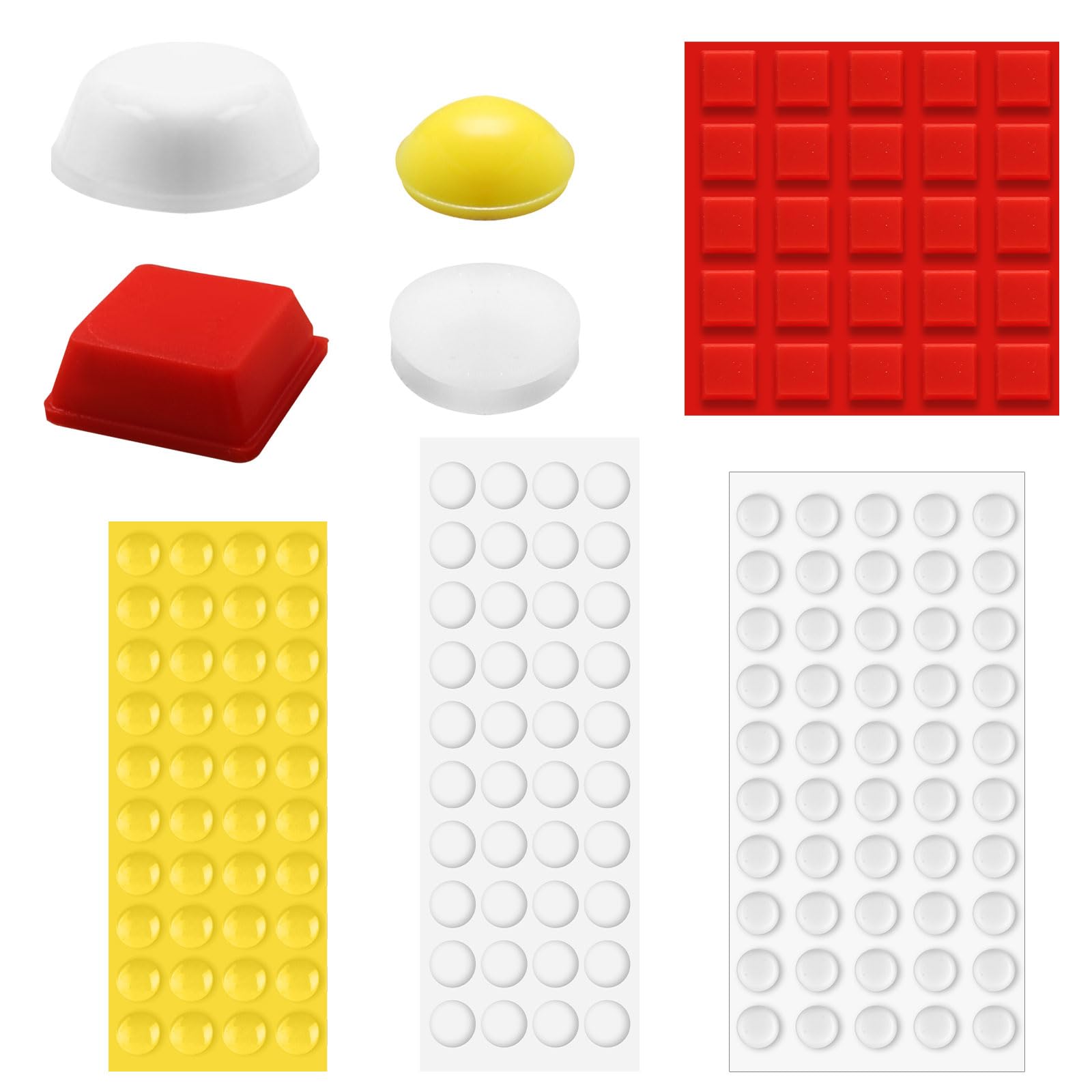 155pcs Bump Dots for Visually Impaired, Silicone Braille Stickers Multiple Sizes Shapes Colors Low Vision Aids Raised Tactile Adhesive Dots for Blind Elderly Products Items
