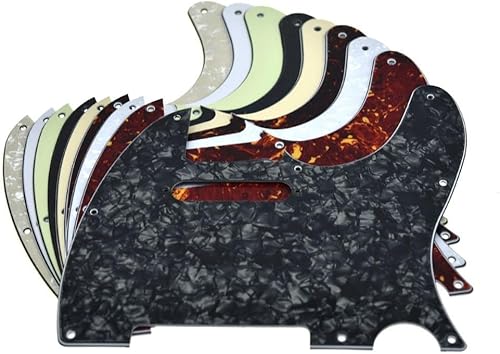 Miniatura 5 de KAISH Golpeador de guitarra estilo Tele de 8 agujeros TL Pick Guard con pastilla agujeros de tornillo de montaje para TeleTelecaster Black Pearl