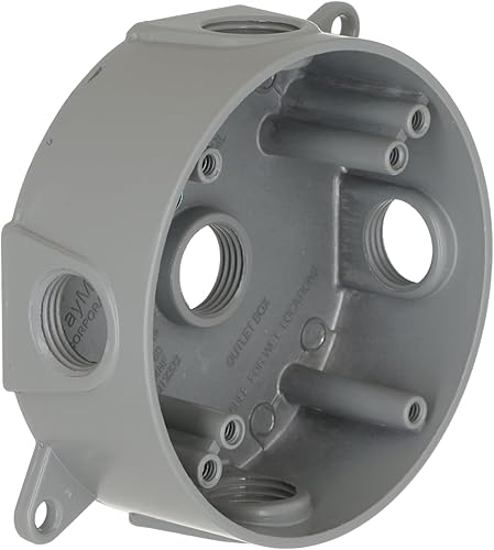 BELL 5361-0 Hubbell Caja de empalme, 16.1 pulgadas cúbicas, 1-12 pulgadas de profundidad, gris