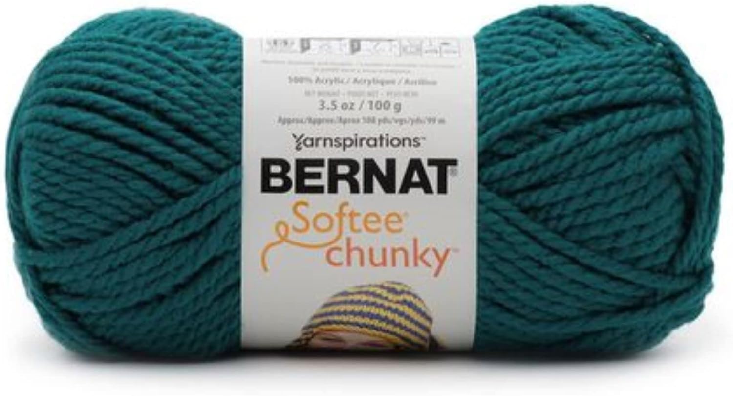 Bernat Softee Chunky Emerald Yarn - 3 Pack of 100g/3.5oz - Acrylic - 6 Super Bulky - 108 Yards - Knitting/Crochet