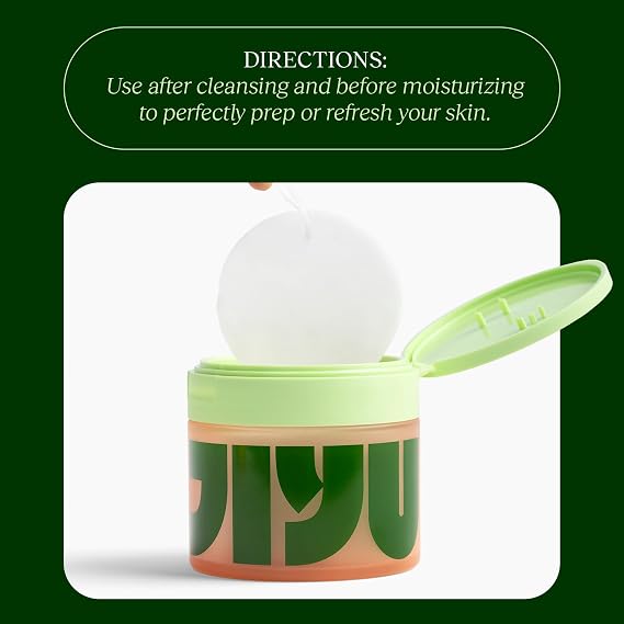 JIYU Toner Pads - Korean Skincare for Dark Spots, Wrinkles & Dull Skin - Hydrating Facial Treatment with Snail Mucin, Niacinamide, Peptides & Centella - 100 Count
