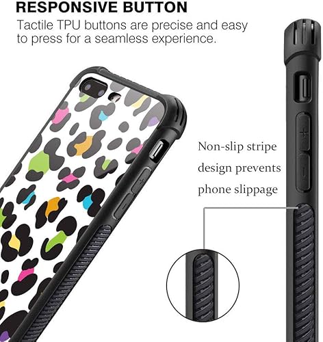 Miniatura 4 de Funda para iPhone 78SE2SE3, protección de grado militar, esquinas a prueba de golpes, funda antiarañazos para iPhone 78SE2SE3, leopardo colorido