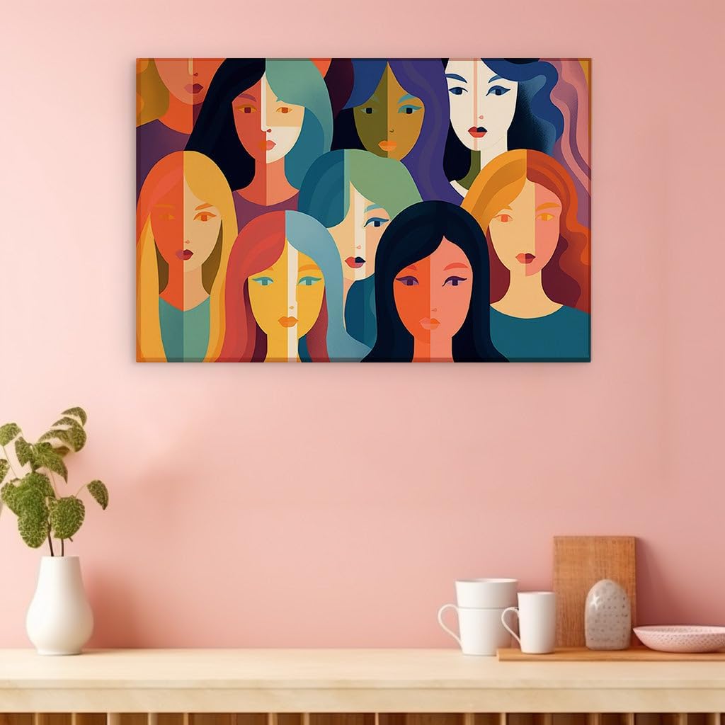 Canvas for Living room. United in Diversity: A Tapestry of Strength and Solidarity in Colorful Harmony, 27 x 18 inch Canvas Wall Art - Contemporary Masterpieces - Modern Home Decor
