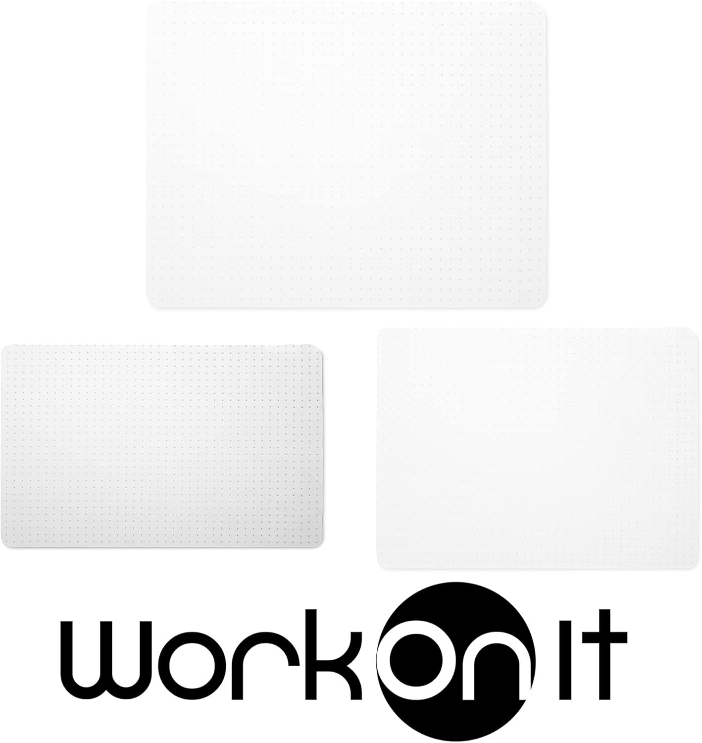 WorkOnIt 30" x 48" x2.2mm Thick Office Chair Desk Floor Mat for Low Pile Carpet, Clear