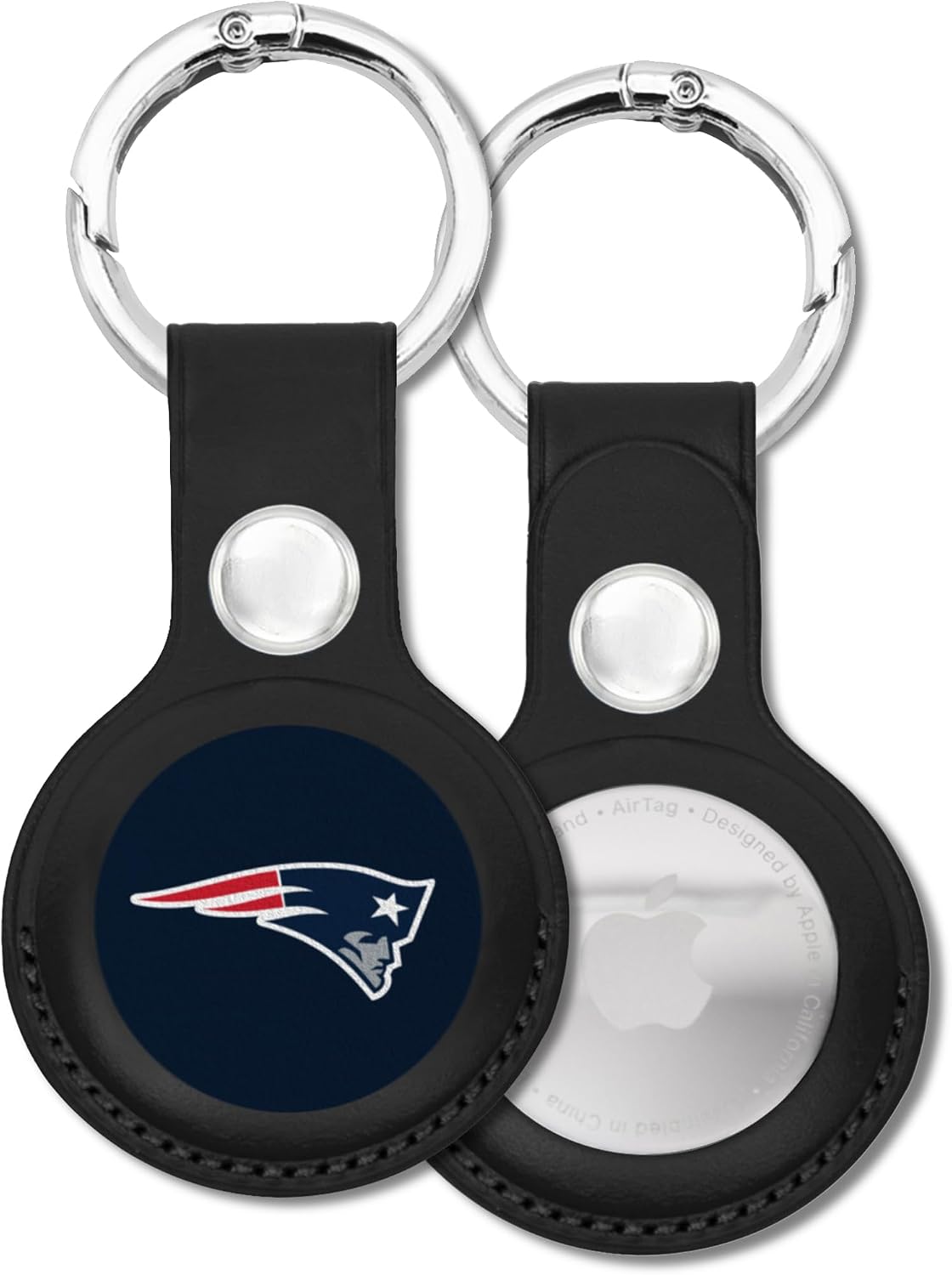 NFL New England Patriots Keychain Apple AIR TAG Holder for Dogs & Cats, Case for Apple Airtag Tracker, GPS Dog Tracking Device Pendant Holder image 2