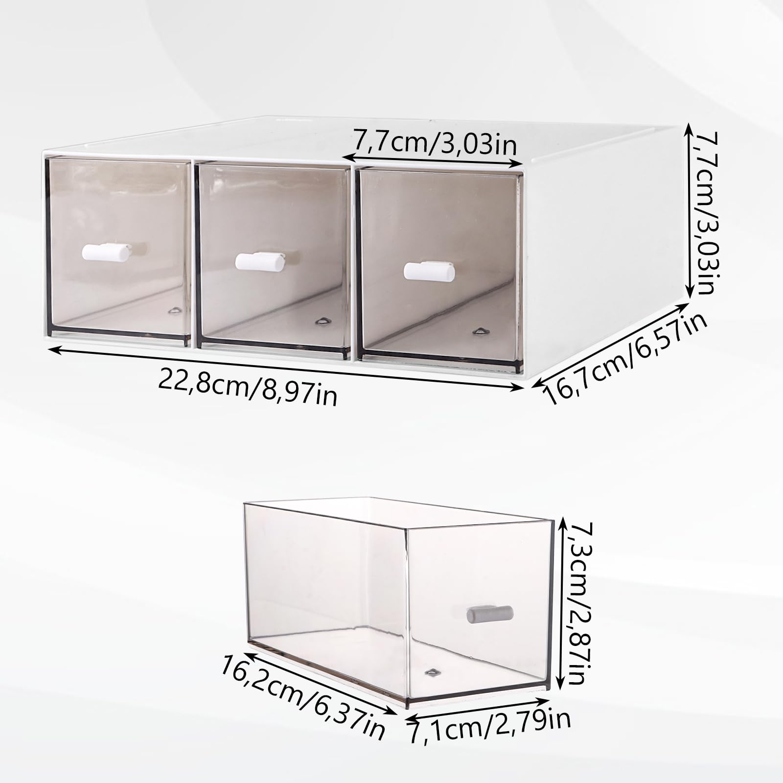 Lot de 5 boîtes à thé empilables avec 3 tiroirs - Rangement empilable - Peut stocker de petits sachets de thé, sachets de sucre, petits objets de café - Convient pour le bureau, la cuisine