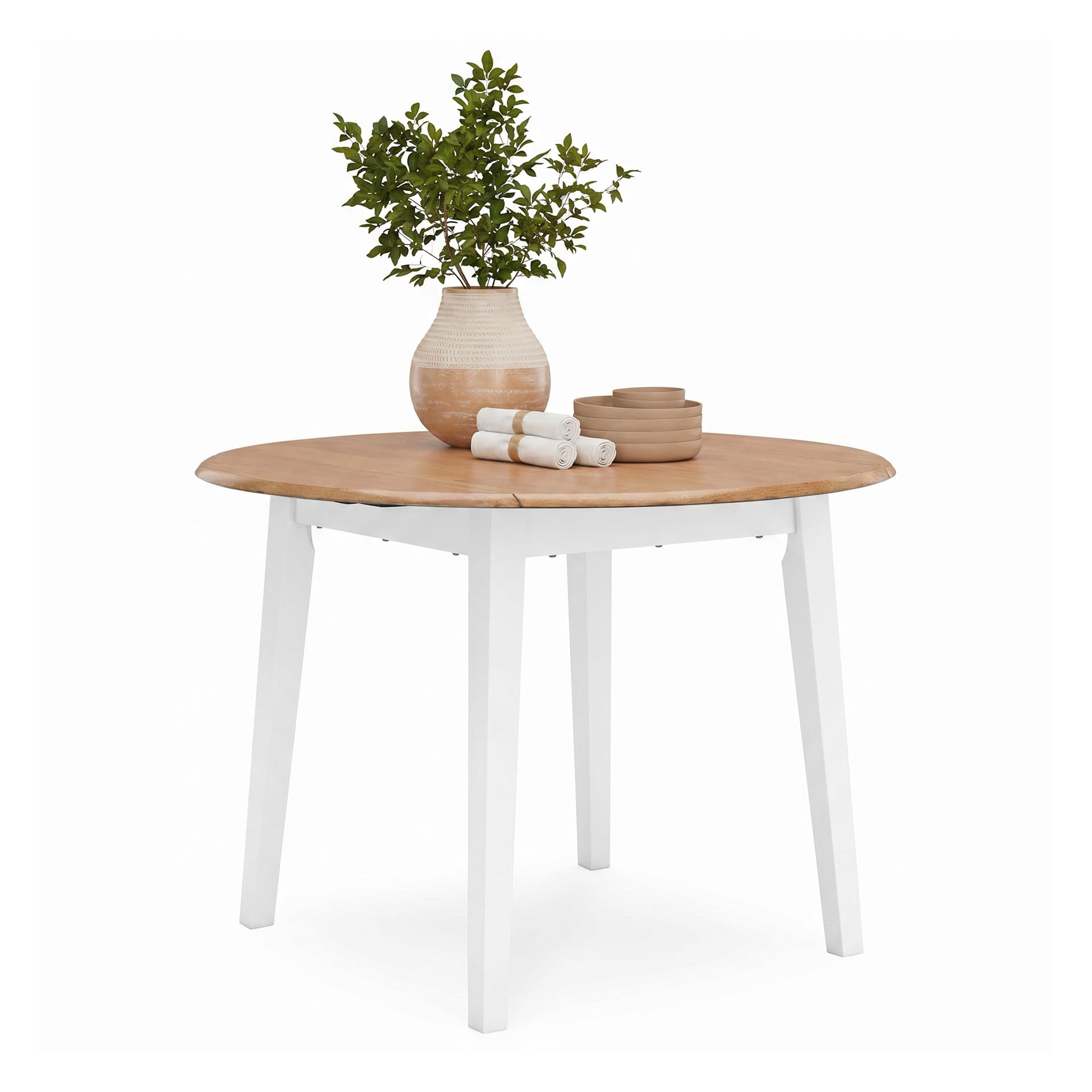 Signature Design by Ashley Gesthaven Drop Leaf Dining Table, Natural/White