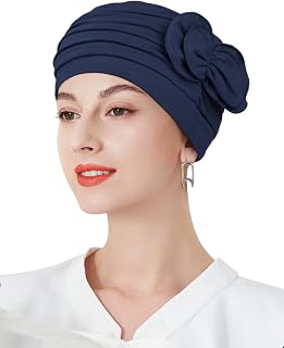 Pleated Cotton Hat with Fancy Butterfly Bow for Hair Loss Women