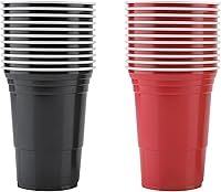 Vista 9 de Juego de Beer Pong, juego de cerveza de plástico para beber, juego de vasos de Beer Pong contiene 22 tazas de Beer Pong y 4 bolas de pong