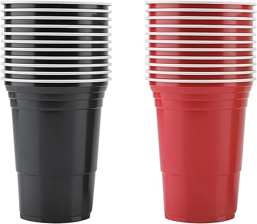 Miniatura 9 de Juego de Beer Pong, juego de cerveza de plástico para beber, juego de vasos de Beer Pong contiene 22 tazas de Beer Pong y 4 bolas de pong