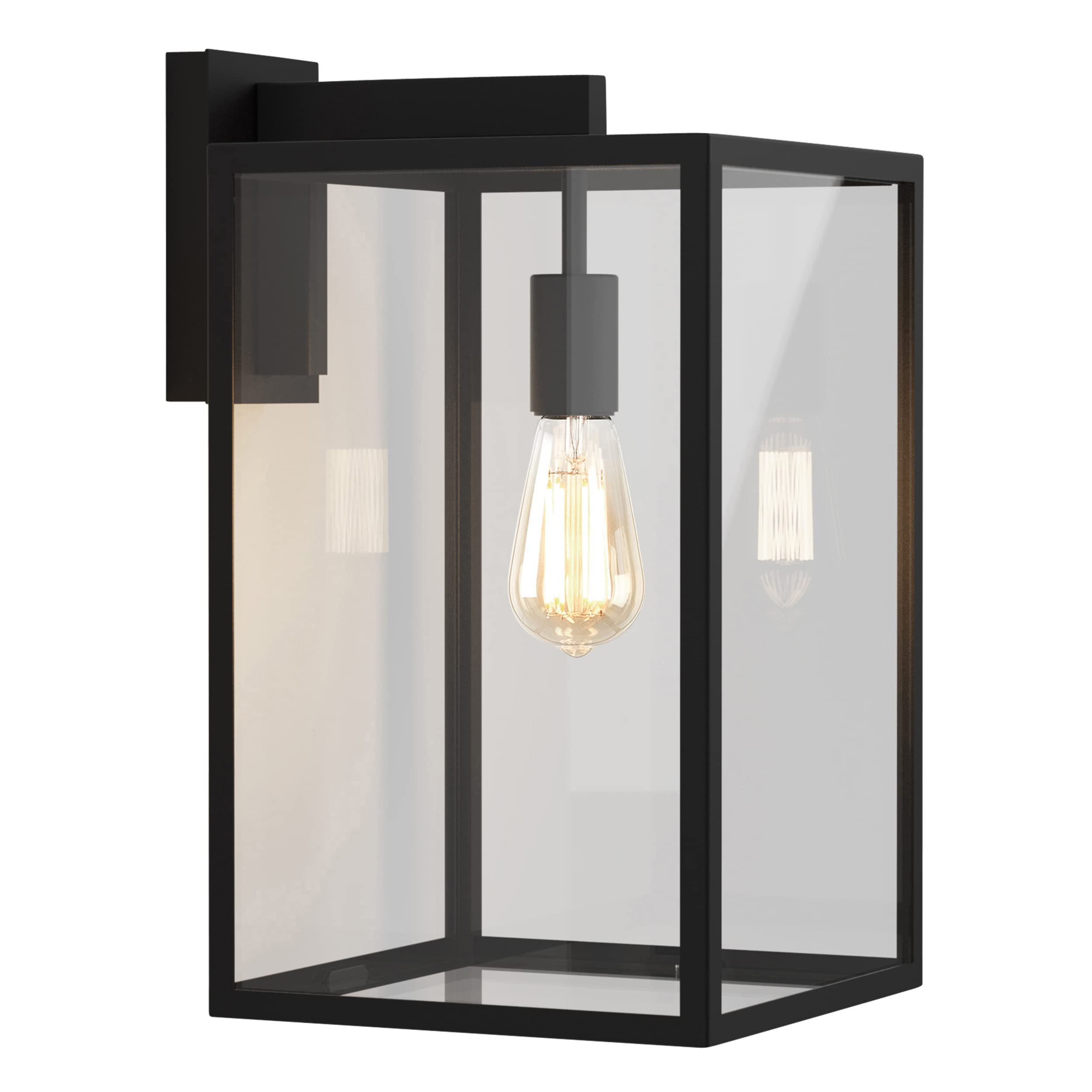 Box Lantern 450 Textured Black Wall Light Astro