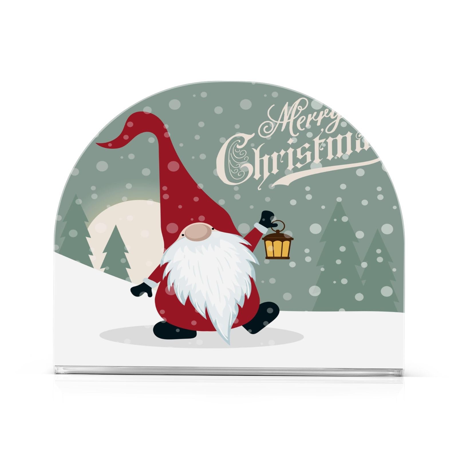 Napkin Holder Retro Christmas Gnome Crystal Clear Acrylic Napkin Holders, Paper Napkin Holder Dining Table Dispenser for Kitchen Restaurant Home Decor Bar Accessories