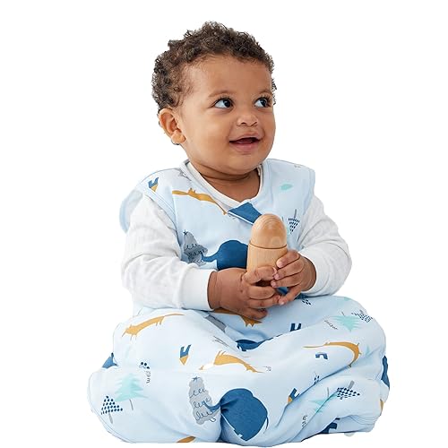 Miniatura 9 de Duomiaomiao Saco de dormir para bebé de 0 a 9 meses, 100% algodón, 1.5 TOG para cuatro estaciones, transpirable y cómodo saco de dormir para niños