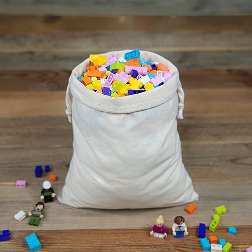 Miniatura 2 de TOPDesign Paquete de 10 bolsas reutilizables de 10 x 12 pulgadas, bolsas de muselina con cordones para compras y almacenamiento, bolsas de algodón