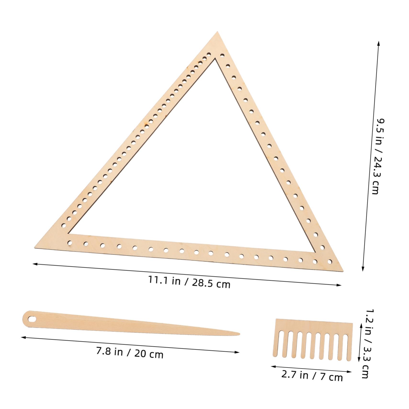 Veemoon DIY Weaving Loom Set Pcs Wooden Looms Weaving Triangle Hand-Knitting Tool Space-Saving Design