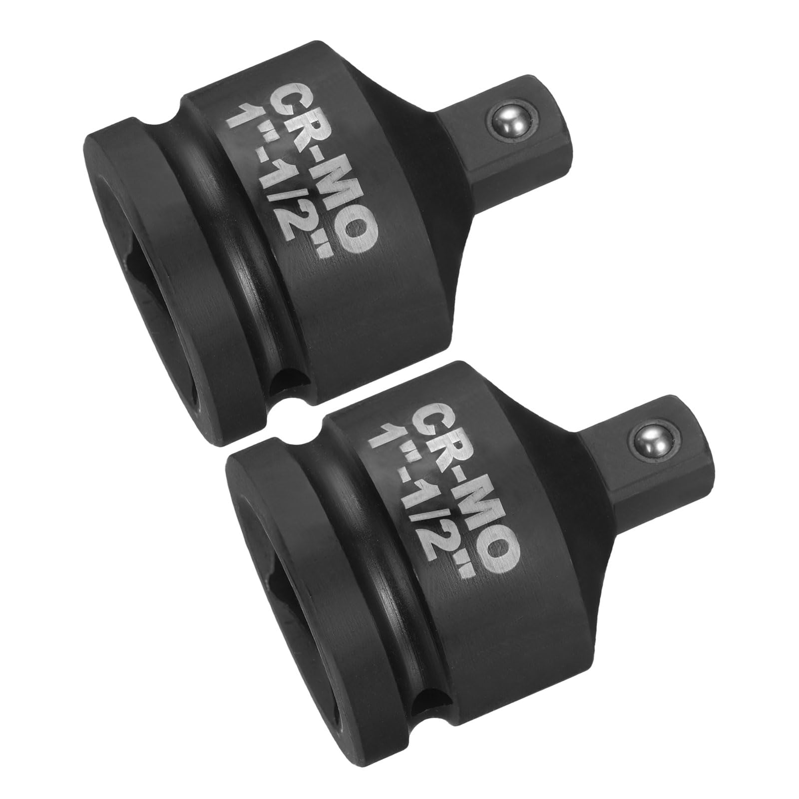 sourcing map 2pcs Impact Socket Adapter 1" Female to 1/2" Male Square Drive Reducer Standard SAE CR-MO Steel Converter Impact Driver Ratchet Wrench Breaker Bar Conversion, Black