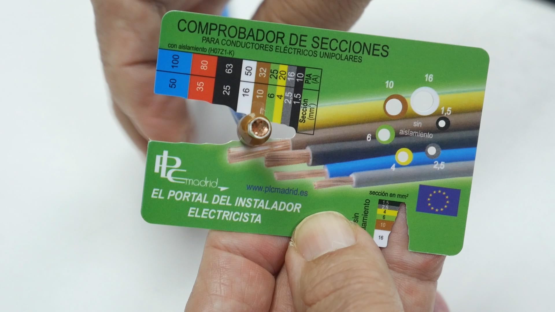 Genérico Comprobador de secciones de conductores eléctricos