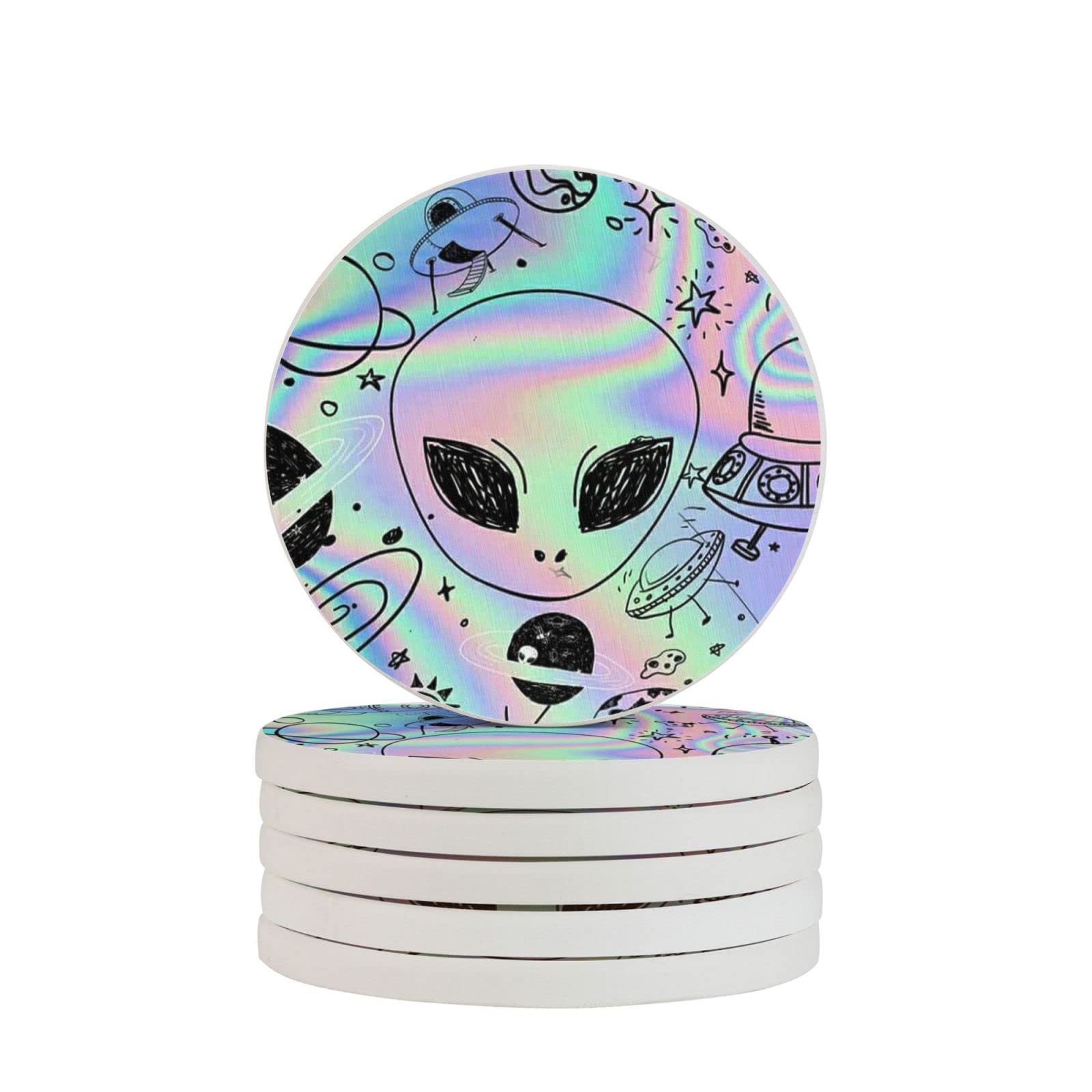 Dessous de verre en diatomite contre les traces d'eau | Lot de 2 ronds 10 cm