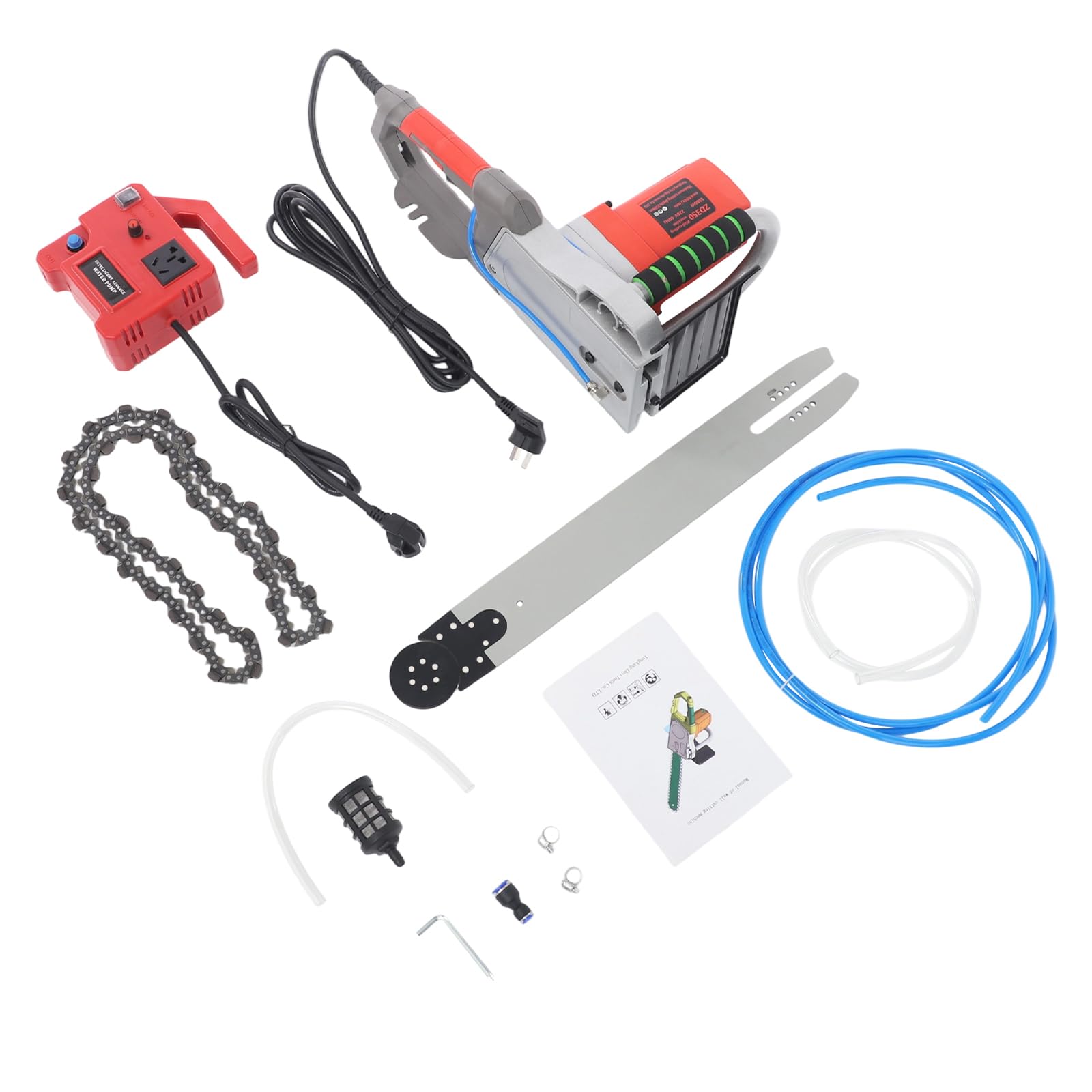 Elektryczna piła łańcuchowa 35/48 cm, przenośna długość cięcia, piła łańcuchowa, piła elektryczna 5800 W/6500 W, elektryczna piła ścienna 6300 obr./min, do cięcia ścian betonowych i