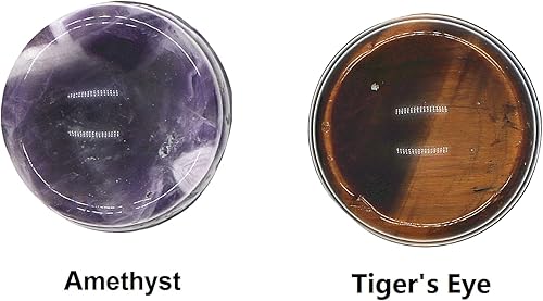 Miniatura 6 de Soportes de piedras preciosas de huevo de cristal, esferas, globos de cristal, base de lentes para 0.787-2.362 in (1 ojo de tigre + 1 amatista)