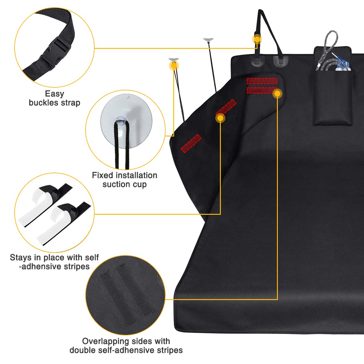 Custodia Protettiva Per Bagagliaio Auto - Telo Impermeabile Per Cani 185x105x36 Cm | Antiscivolo - Foto 4