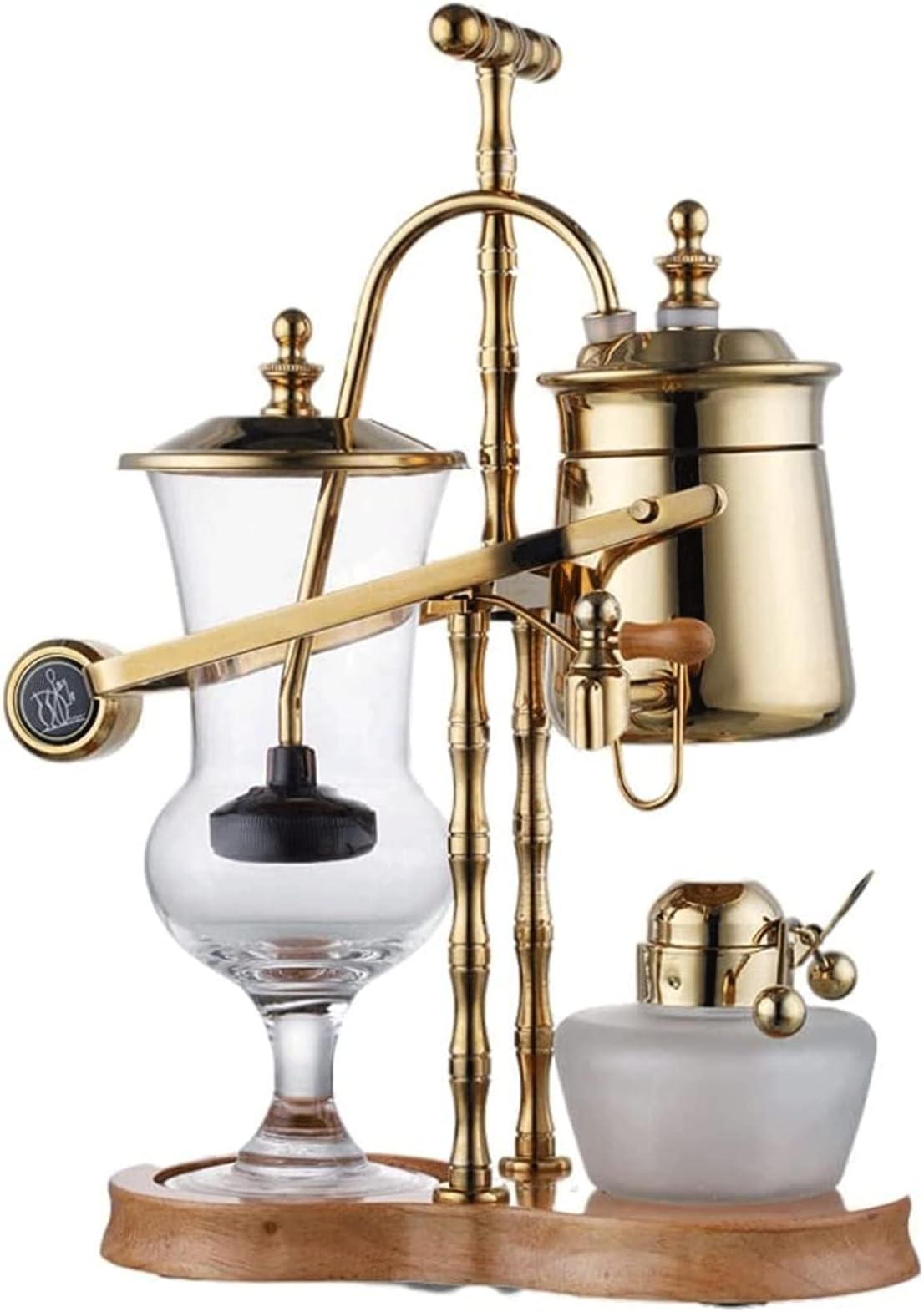 XIEAE Premium Modern Siphon Coffee Maker，Elegant Double Ridged Fulcrum Coffee Maker with Tee Handle，Easy to Clean Iced Coffee Maker Office