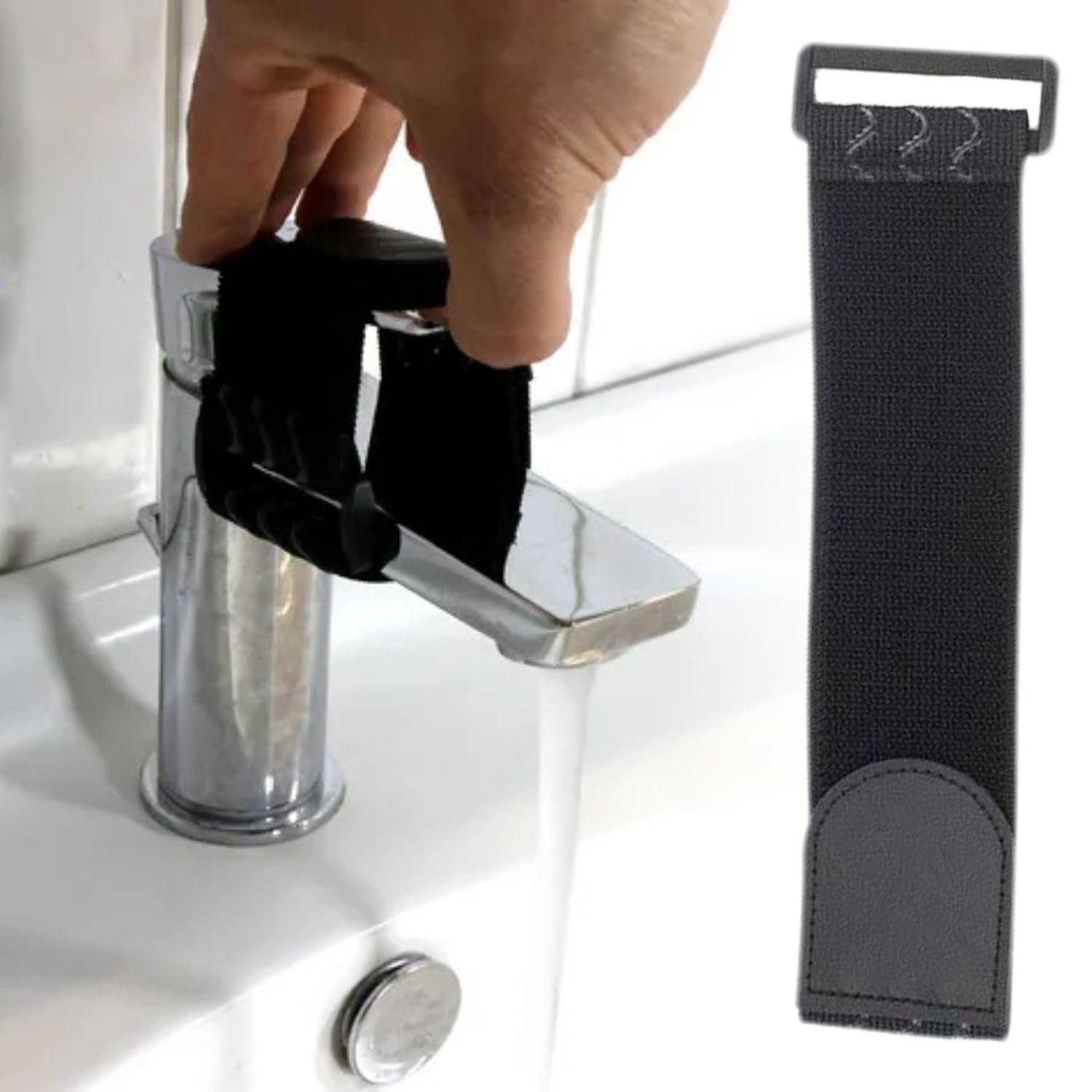 Dispositifs de sécurité pour robinets à l'épreuve des enfants, mitigeurs monocommande avec sangle élastique (5x30cm)