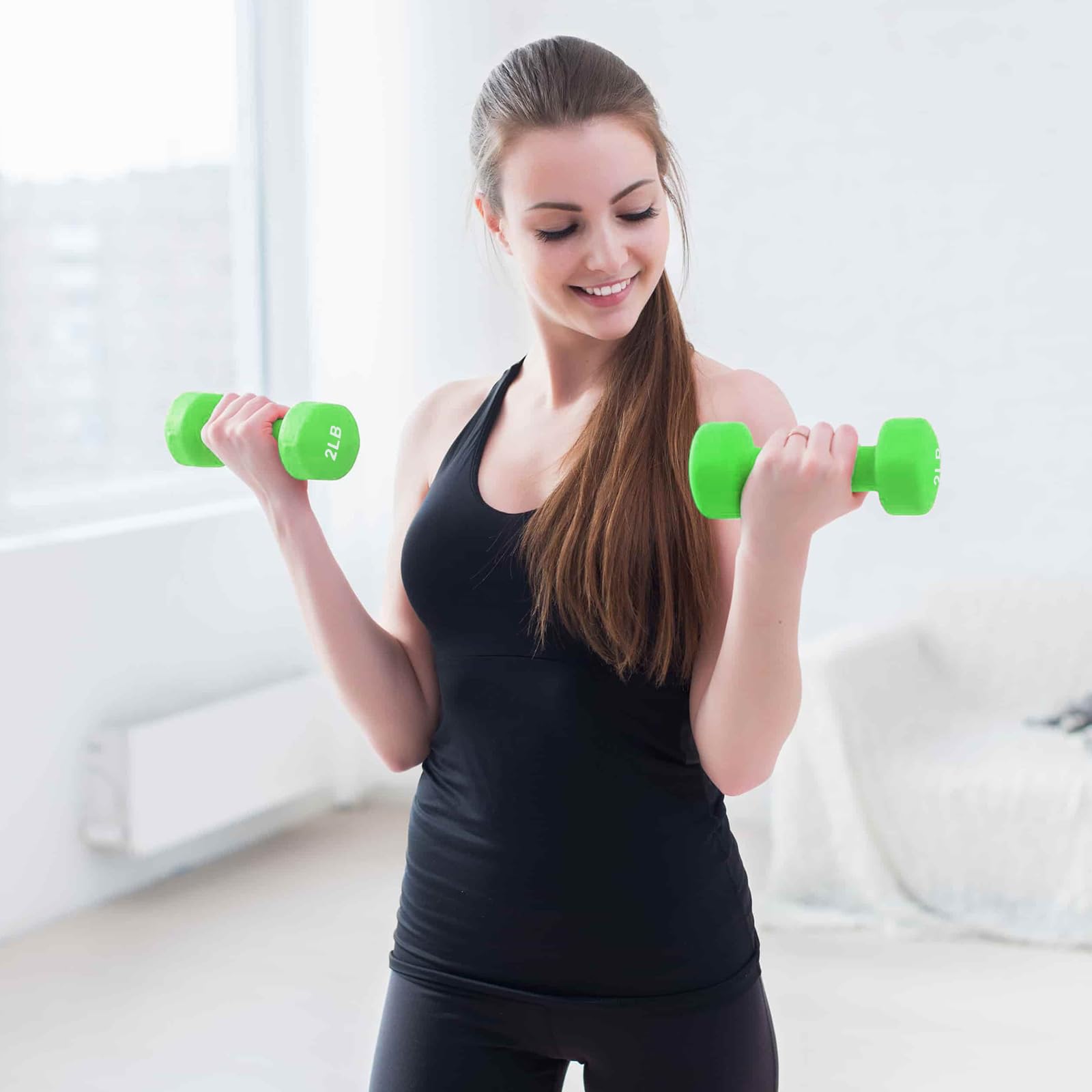Mancuernas Hexagonales De PVC Antideslizantes Para Fuerza y Fitness – Juego Completo Hombre/Mujer – Perfectas Para Entrenamiento En Casa, Musculación, Yoga, HIIT – Pesos 3/5/8 Lb – Con Soporte