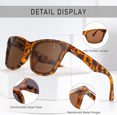 Miniatura 4 de Dollger Lentes de sol cuadrados de ojo de gato para mujeres y hombres, lentes de sol retro de moda con protección UV 400