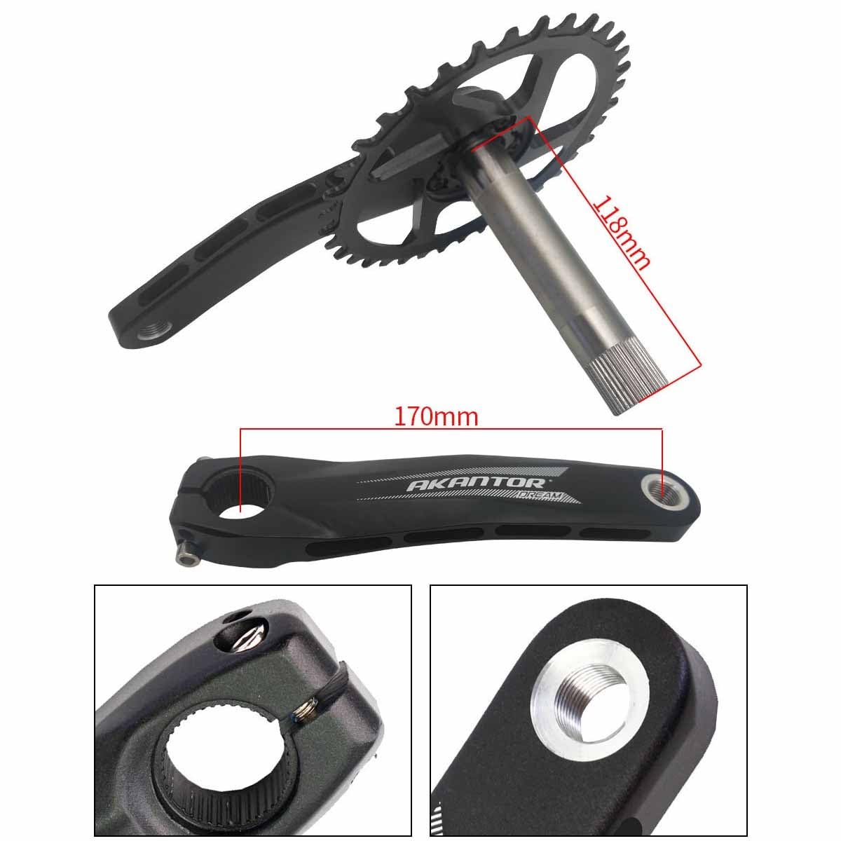 Bielas Integradas Huecas Para MTB 170mm Brazo De Biela Izquierdo Y Derecho