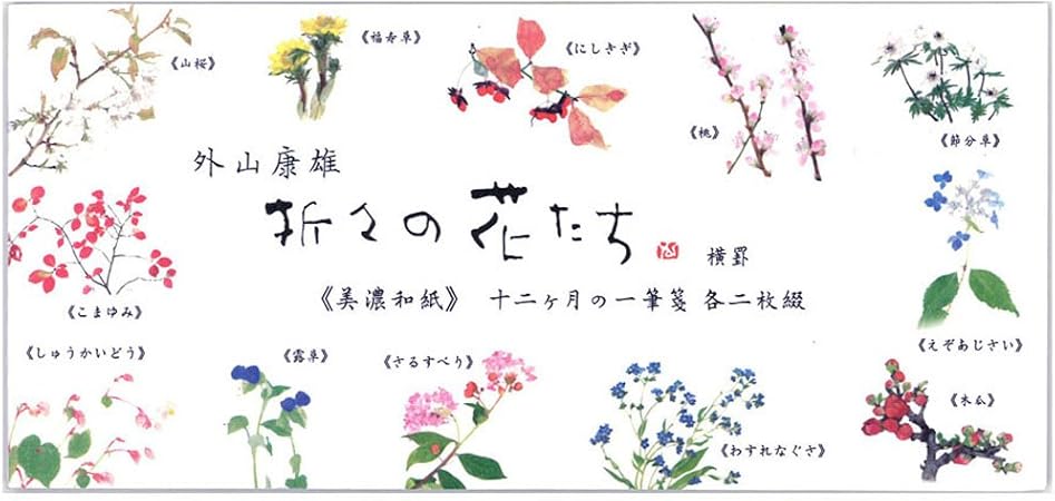 Amazon 表現社 一筆箋 横罫 12柄 24枚 美濃和紙 折々の花 十二ヶ月の花 23ー240 文房具 オフィス用品 文房具 オフィス用品