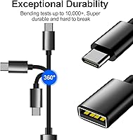 Vista 5 de xiwxi Paquete de 4 USB-C a USB-A y USB-A a USB-C Cable OTG, tipo C tipo A macho hembra adaptador SuperSpeed de transferencia de datos y carga rápida