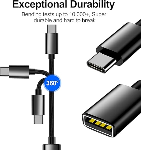 Miniatura 5 de xiwxi Paquete de 4 USB-C a USB-A y USB-A a USB-C Cable OTG, tipo C tipo A macho hembra adaptador SuperSpeed de transferencia de datos y carga rápida