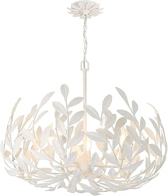 Crystorama Broche 5 Light Matte White Chandelier