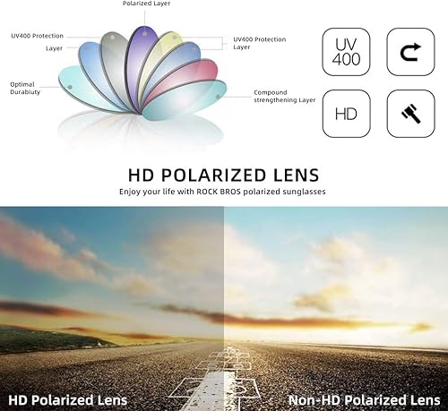 Miniatura 3 de ROCKBROS Gafas de sol polarizadas de ciclismo para hombres gafas deportivas para mujer protección UV gafas de bicicleta para conducir correr pescar