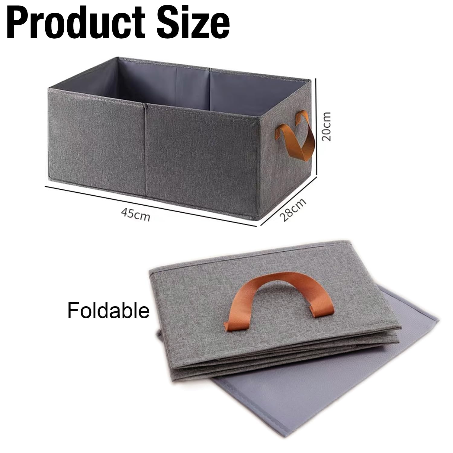 Oursouion Wardrobe Storage Organiser Set 3,Large Fabric Storage Boxes with Handles - Image 2