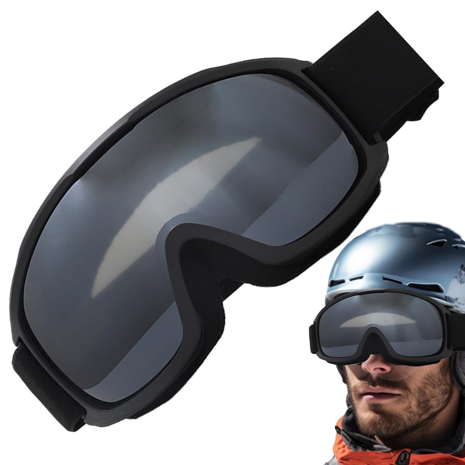 Occhiali da neve da donna, occhiali da sci – occhiali da neve anti-appannamento protezione UV occhiali da sci | occhiali da neve su occhiali, accessori da sci sferici regolabili per uomo