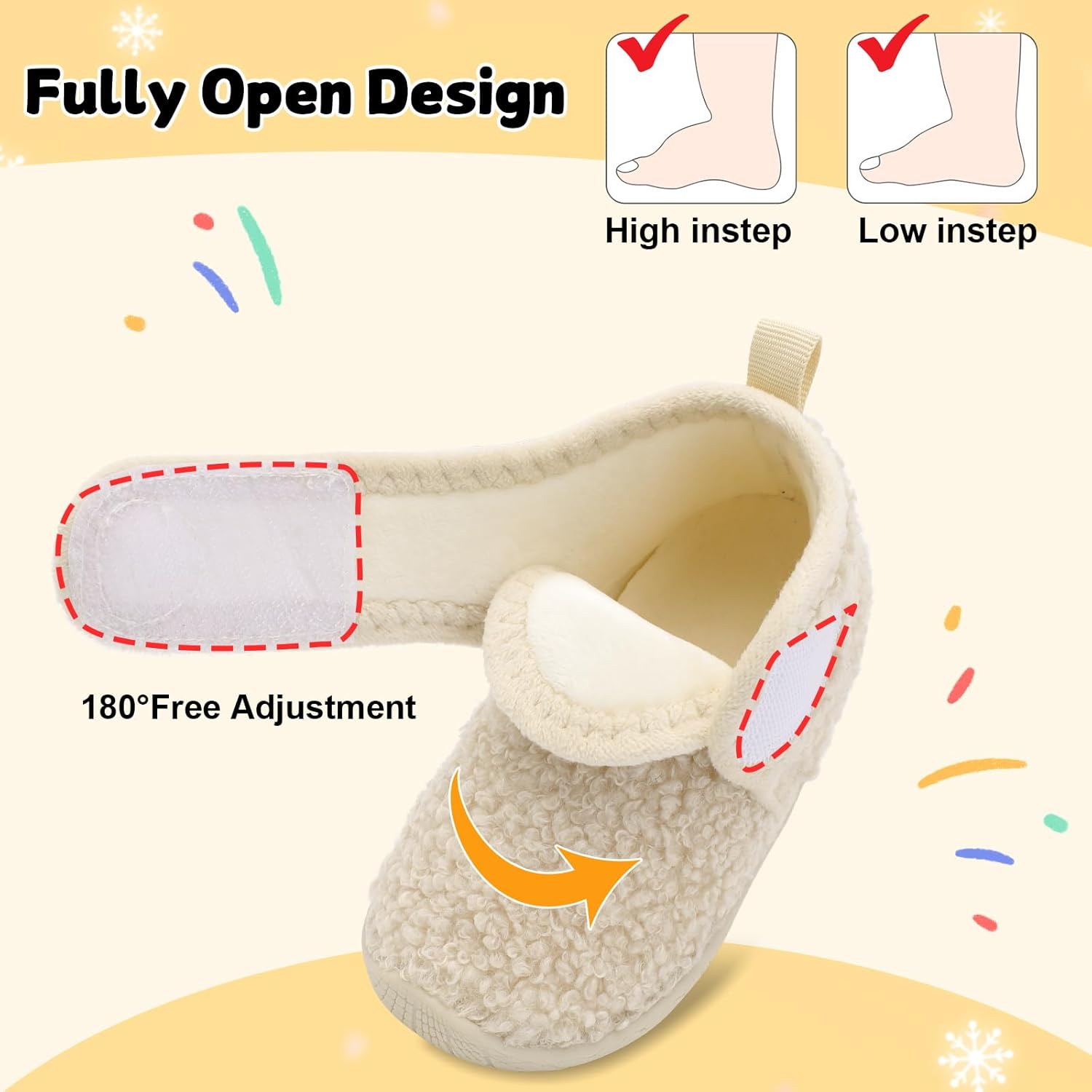 JOINFREE Toddler Slippers Boys Girls House Fleece Booties Baby Warm Winter Boots Kids Bedroom Indoor Shoes Cozy Outdoor Walking Shoes - Image 3