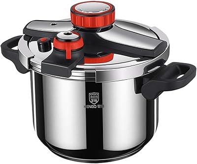 Generic Pressure Cooker Deep Pressure Pan Opening and Closing for All Hob Types Pressure Canner Gland Type Cooker for Kitchen Home, 6L