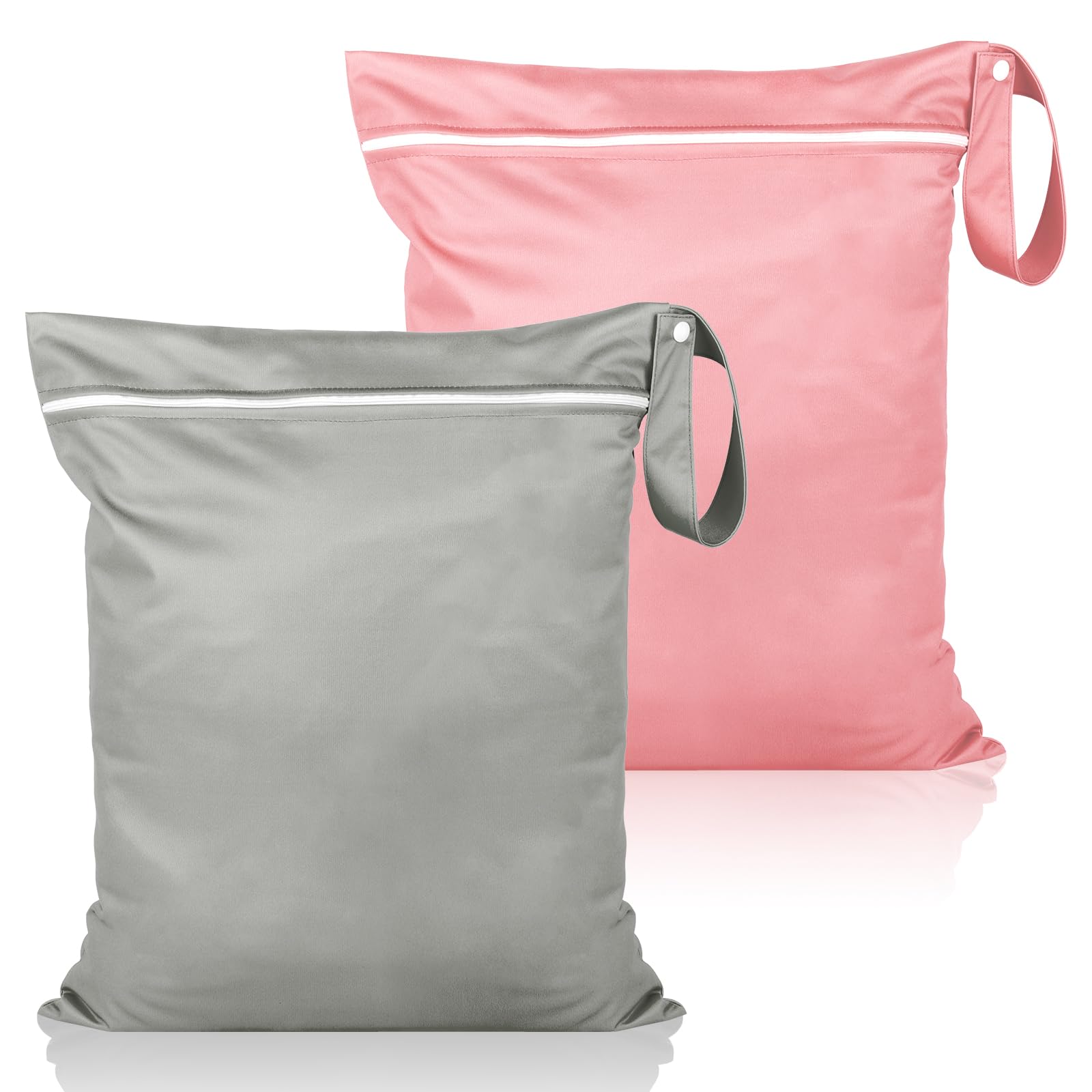 Torba impermeabile per nuoto 36x30 cm con chiusura lampo grigio rosa
