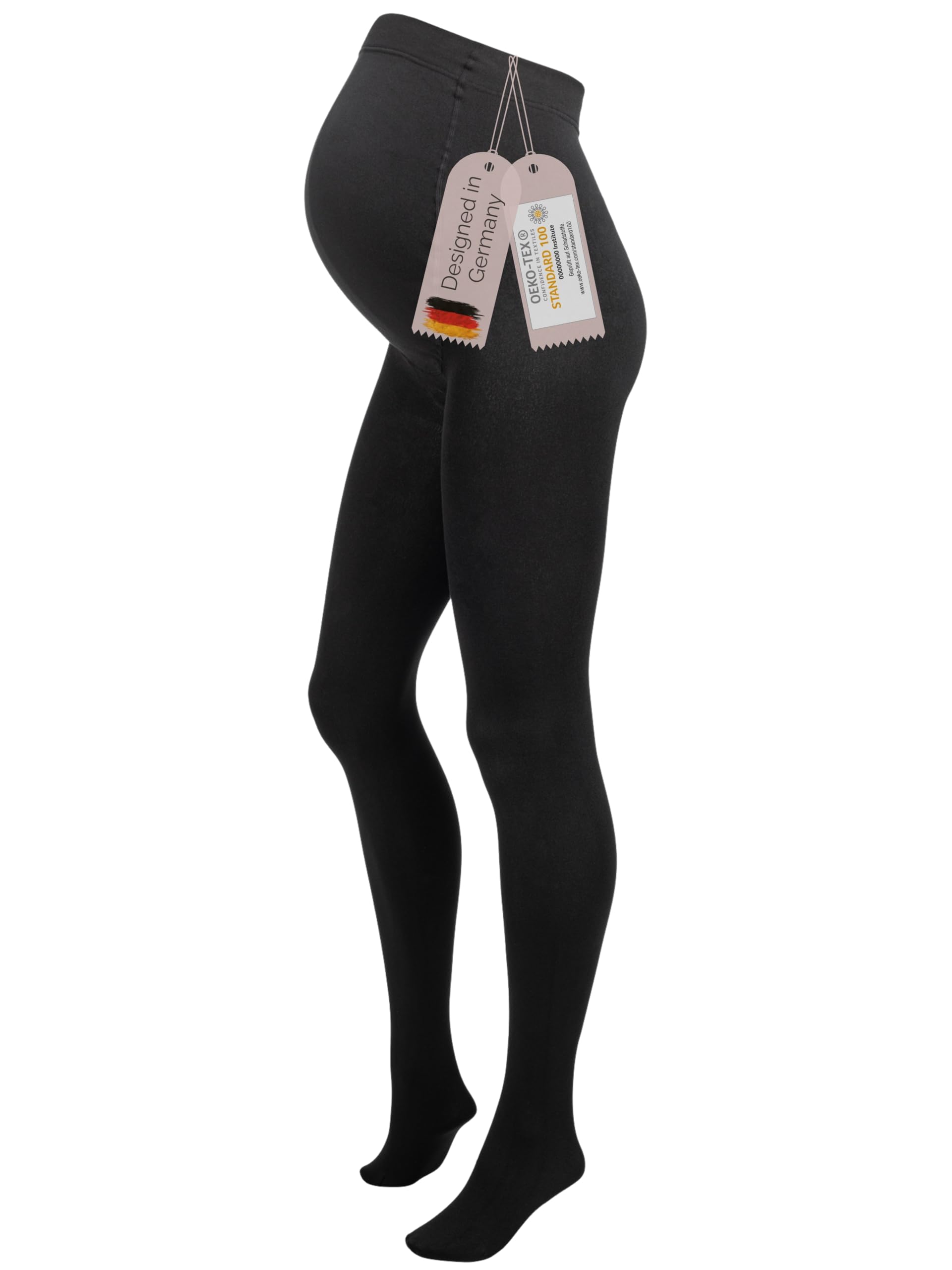 Herzmutter Medias Termicas premama - embarazo – maternidad – calientes- invierno - opaco mate - mujer- negro - 1700