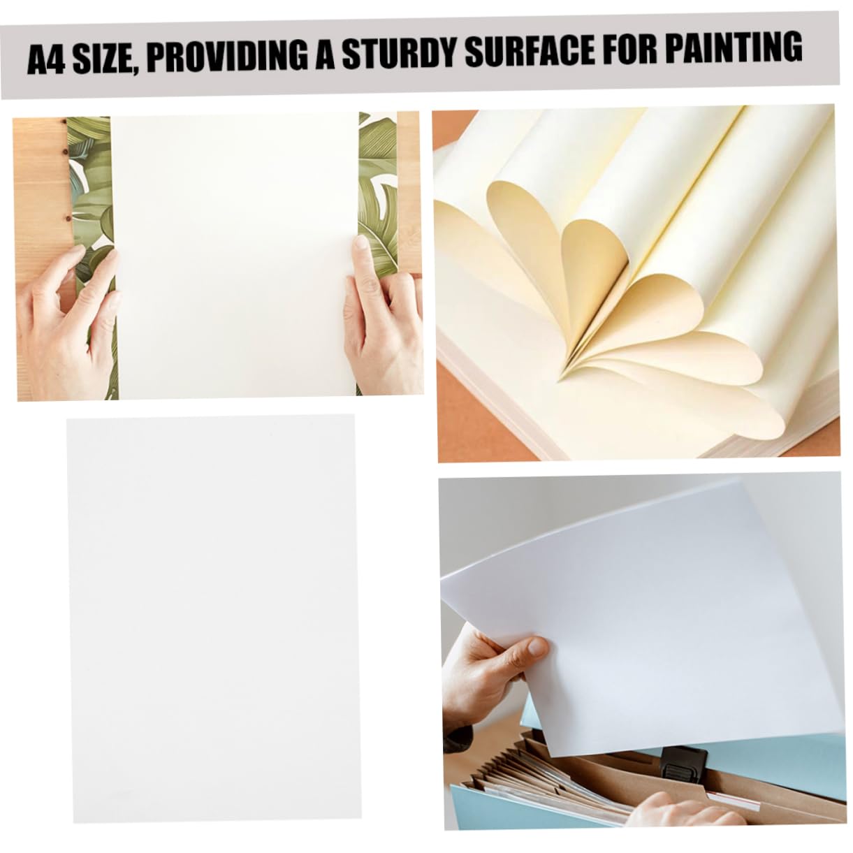 Papier Aquarelle A4 Blanc 100 Pièces pour Dessin et Peinture