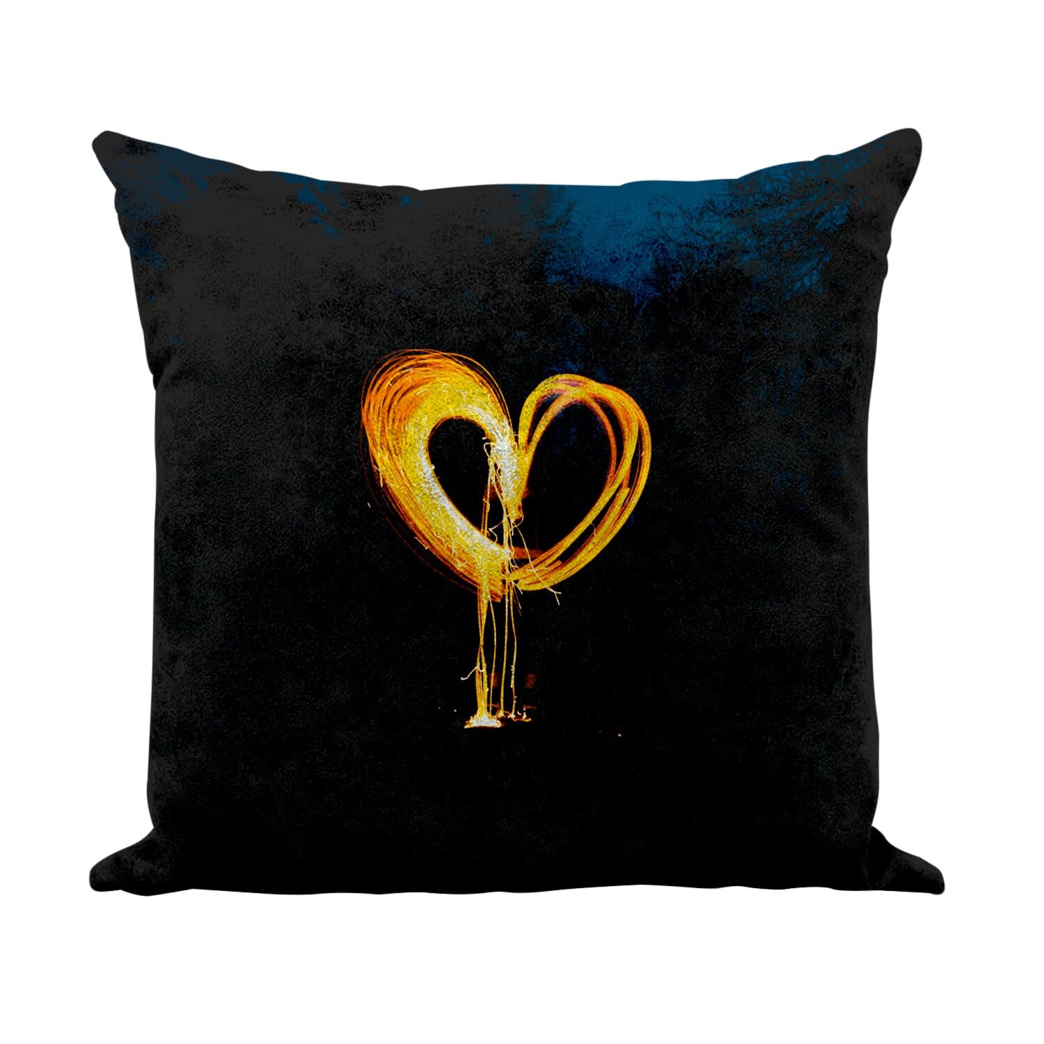 Coussin similicuir blanc 40x40cm imprimé Coeur de Lumière