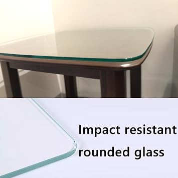 Tempered Glass Table Top Rectangle/Square Transparent Table Surface 8mm Thick Polished Edge, Tempered Glass Protector, With 6 Anti-Slip Pads, For Coffee, Dining Table(30x30cm)