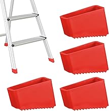 Xiciki 4Pcs Couvre-Pieds D'échelle, 50x20 mm Patin Echelle en Caoutchouc Embout Escabeau Coussin de Protection, Pied Escabeau pour les Échelles Pliantes des Travailleurs à Domicile