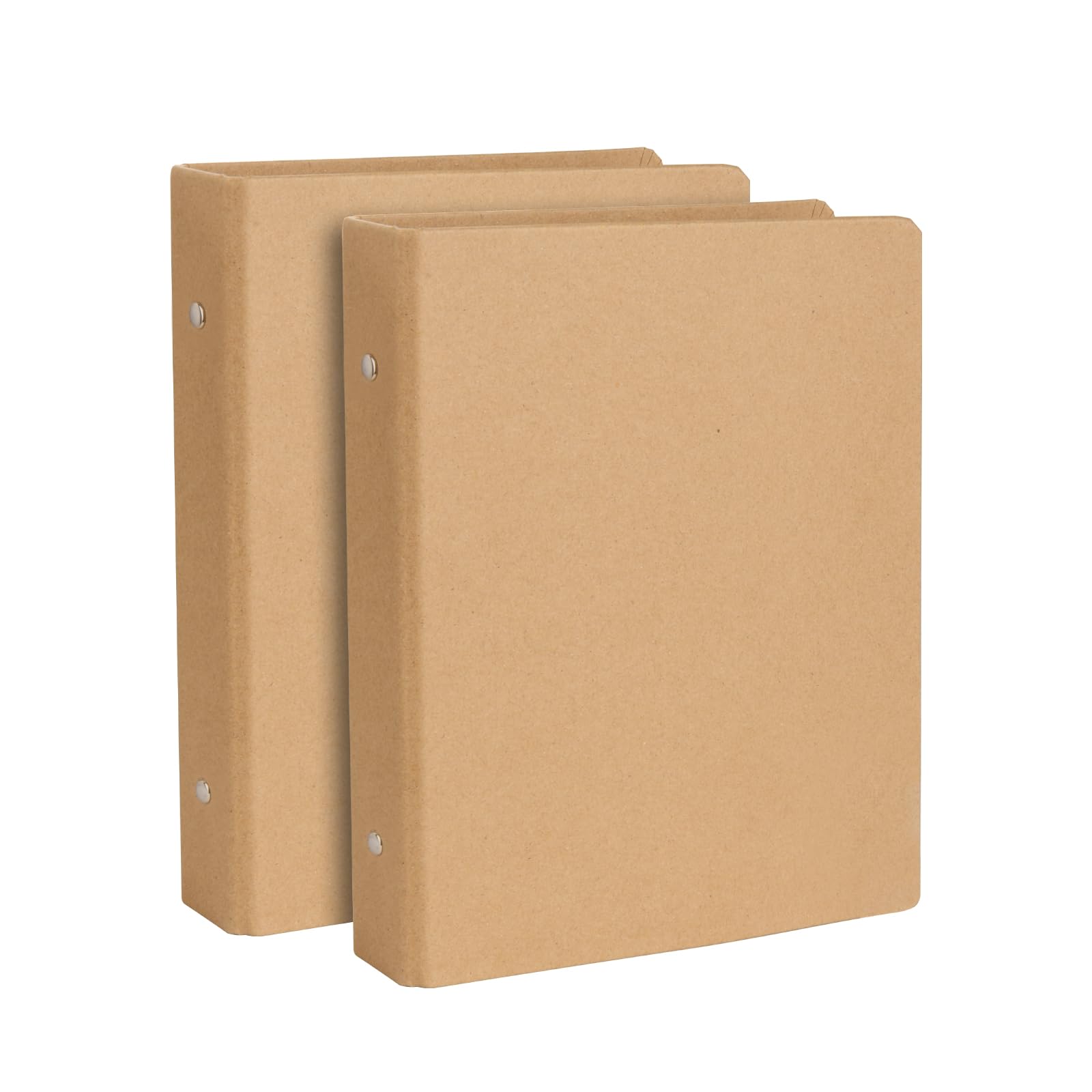A6 Kraft Binder 6-Holds Round Ring Binder 2 Pack, Durable Binding Hard Cover Protector for Journal,Notebook,Inserted Sheets and Refill Paper,Fit for
