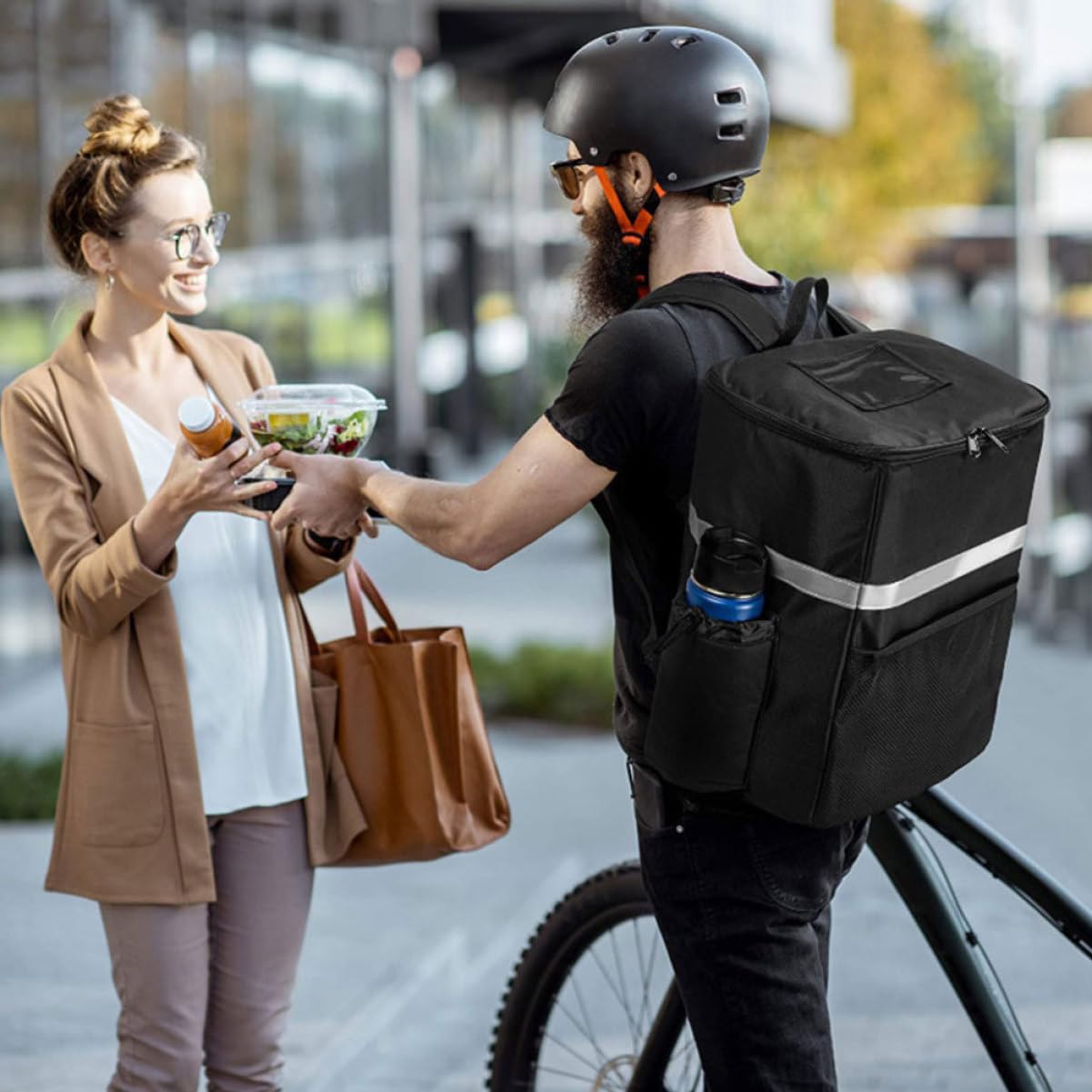 Borsa Termica per Alimenti da Asporto Capacità Cerniera Zaino Isolante per Cibo e Freddo Adatta per Consegne e