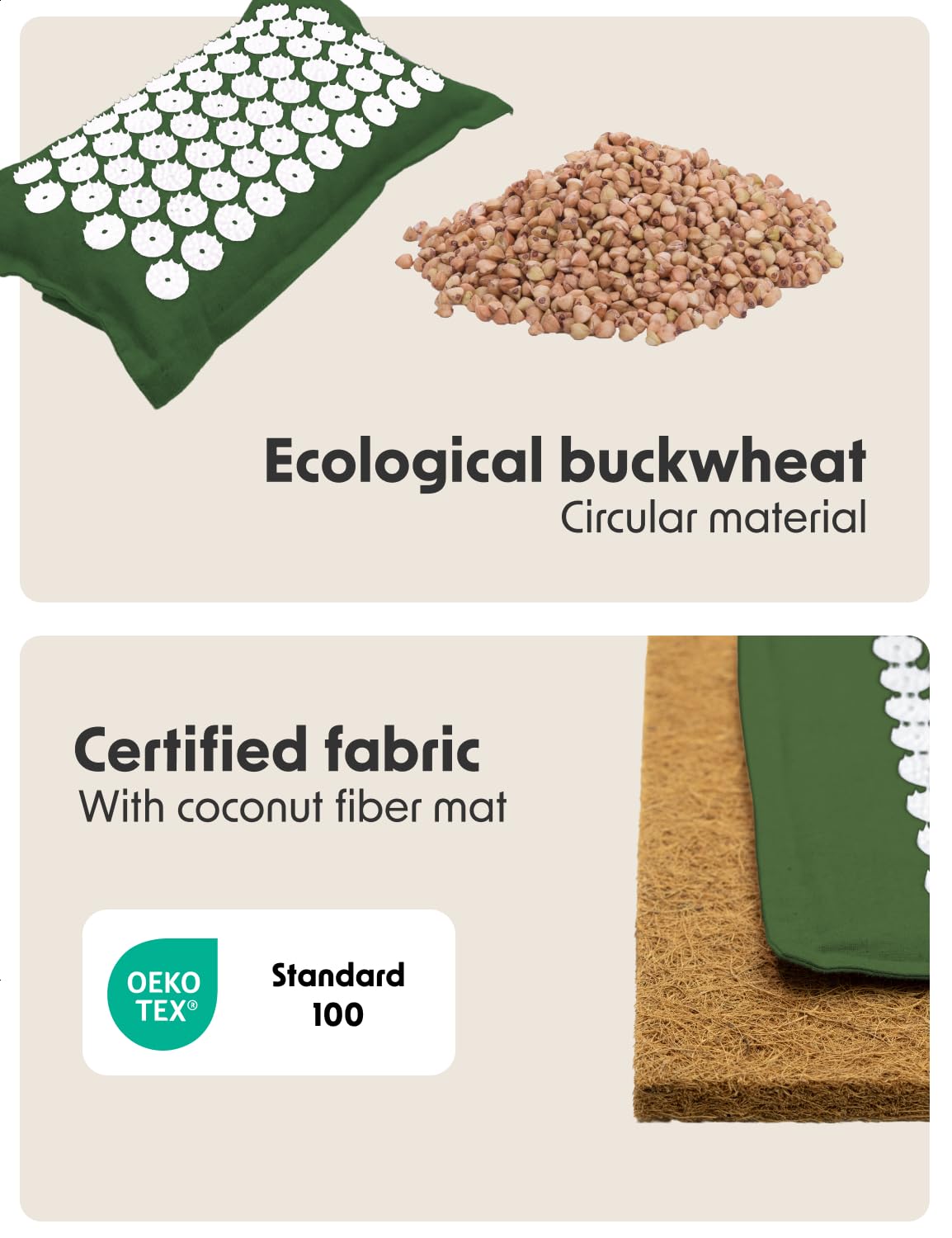 LifeGoods Eco - Esterilla de acupresión con cojín, alfombrilla de acupresión, alfombrilla de acupresión, esterilla de acupuntura, esterilla de masaje, espalda y púas, estera de faquir