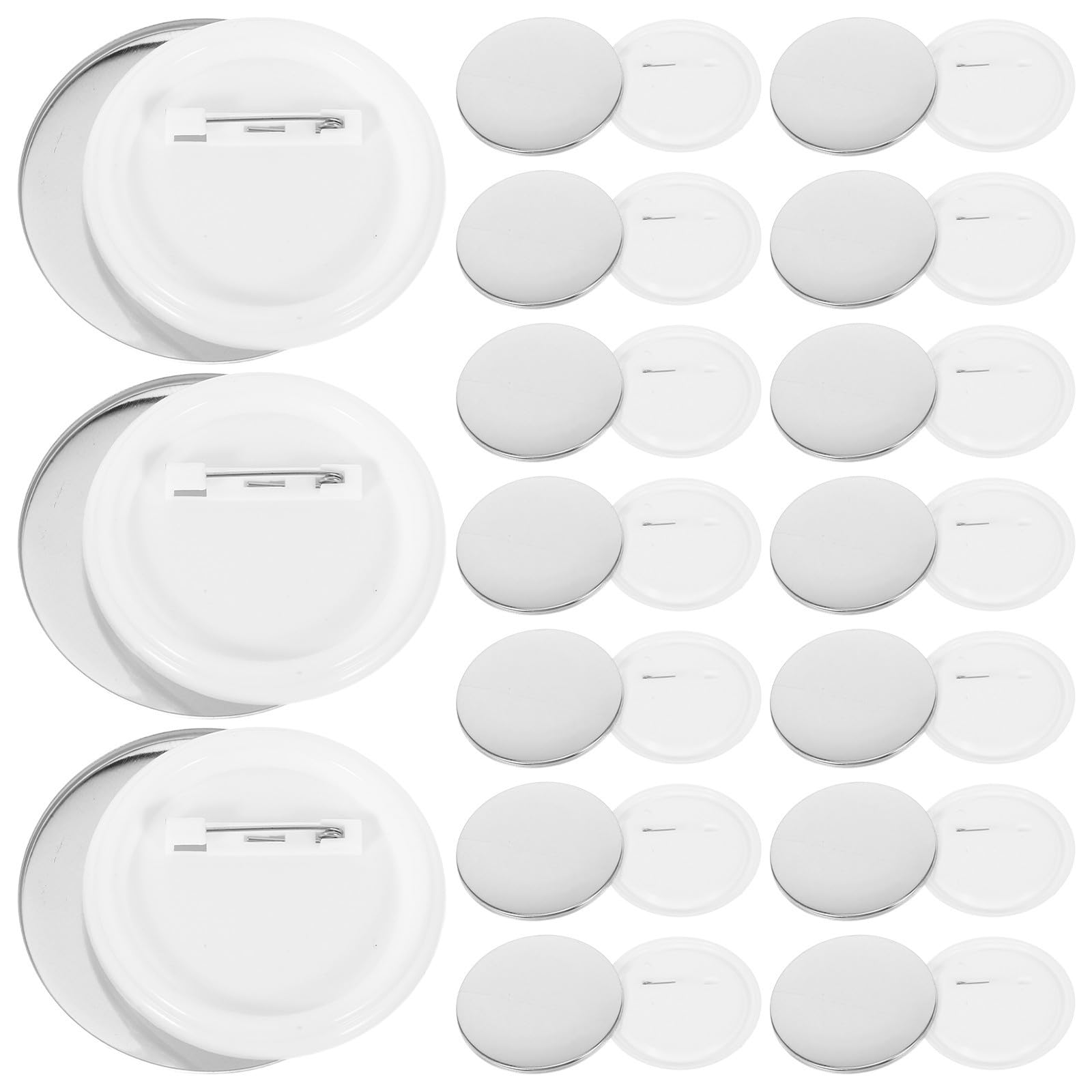 200 Set Kit la Creazione di Distintivi Fai da Te in Lamiera di Stagno con Copertura in Metallo, Base in Plastica e Pellicola Trasparente per Attività Scolastiche e Produzione