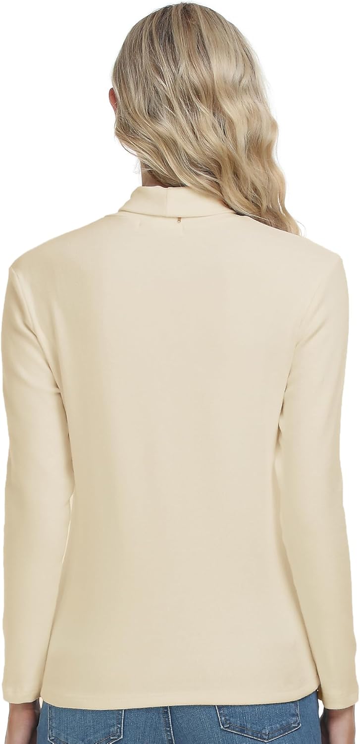 CUNYI Women's Turtle Neck Shirt Long Sleeve Thermal Tee Cotton Tops for Women - Image 4